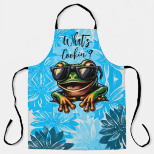 Tablier Été Frais Bleu Chillin' Grenouille Apron