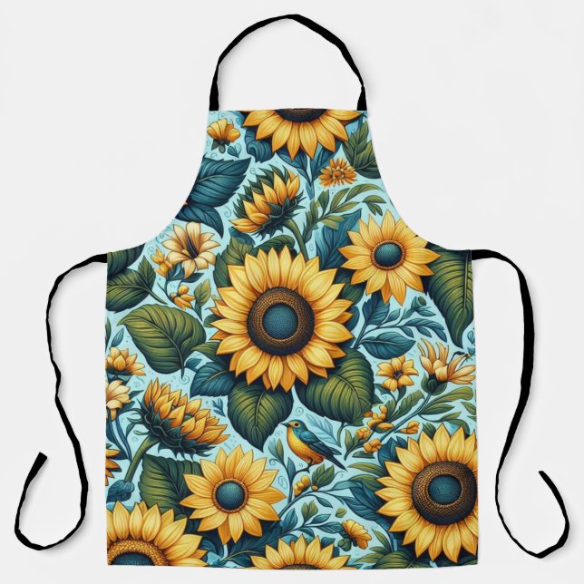 Tablier Été/tournesol/oiseau (Recto)