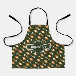 Tablier Ethnic Green Orange Minimal Motif