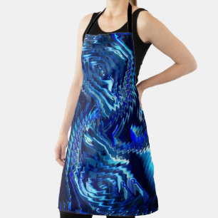 Tablier étoile bleue ondulée avec zag zig