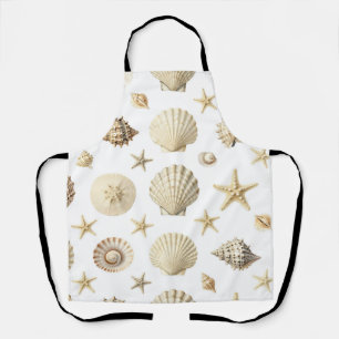 Tablier Étoile de mer des coquillages côtiers motif sans c
