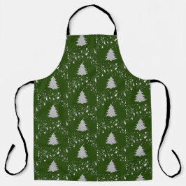Tablier Étoiles d'argent de Noël et arbre avec billes, ZSS