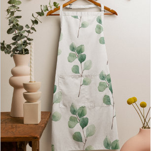 Tablier Eucalyptus Motif vert