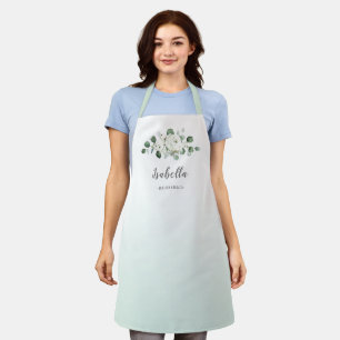 Tablier Eucalyptus Verdure fleurie bridesmaid personnalisé