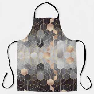 Tablier Extraction géométrique des hexagones sur un noir e