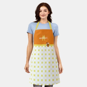 Tablier Eyelet jaune et blanc avec coccinelle