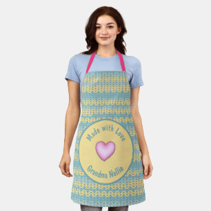 Tablier Fabriqué avec amour Coeur Crochet Knit personnalis