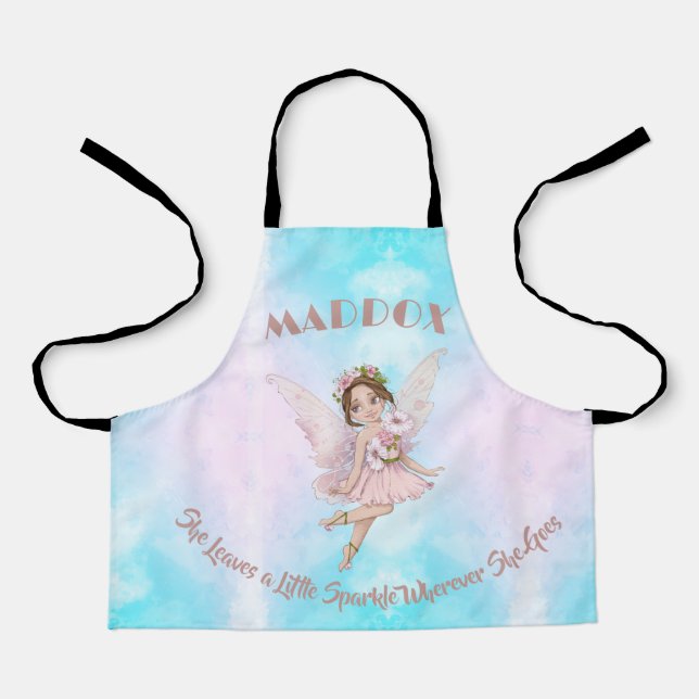 Tablier Fairy Cute Blue Rose Girls Personal (Recto)