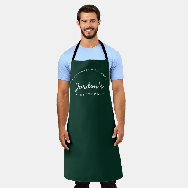 Tablier Fait maison avec amour de ma cuisine personnalisée (Porté)