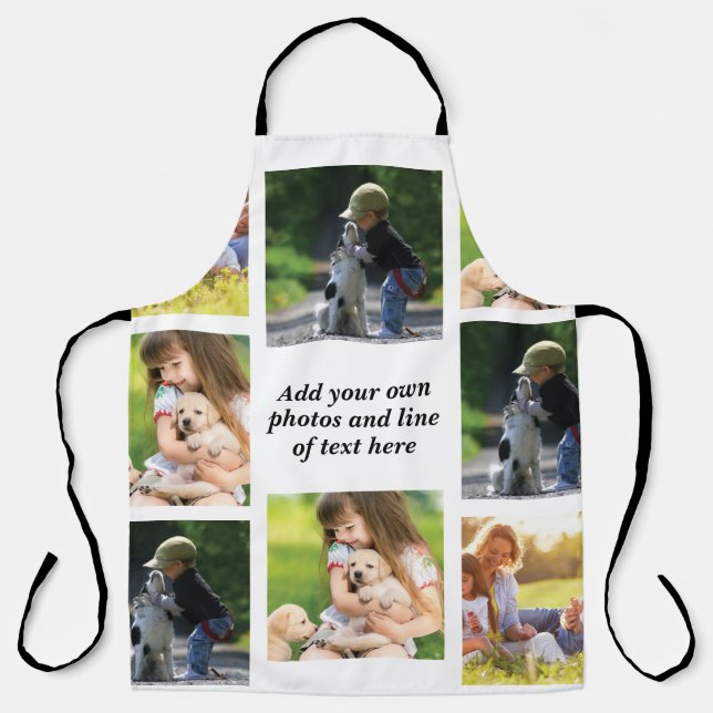 Tablier Faites votre propre collage photo et texte (Recto)