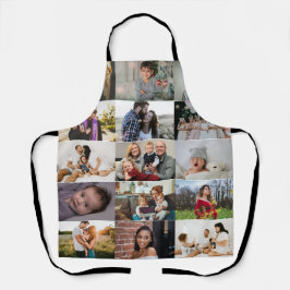 Tablier Famille de collage photo personnalisée moderne 