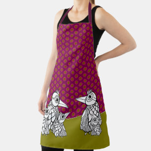 Tablier Famille d'oiseaux et Pois