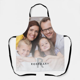 Tablier Famille Photo Superposition Monogramme Nom initial