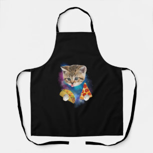 Tablier Fantaisie Galaxy Chemise de chat _ Space Cat Eat P
