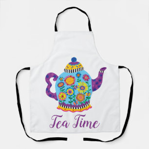 Tablier Fantaisie Teapot Bleu