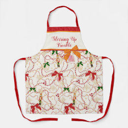 Tablier fantaisiste rouge vintage Casse-Noisette B