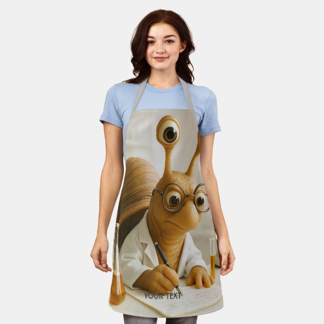 Tablier Fantasy Cute Famous Snail Scientist  (Porté)