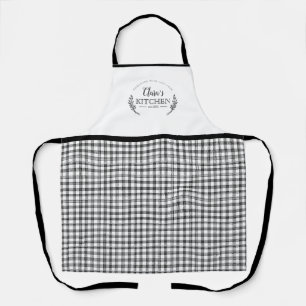 Tablier Farmhouse personnalisée Charme de campagne Plaid