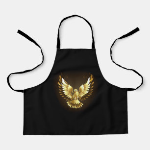 Tablier Faux Gold Foil Peace Dove en noir
