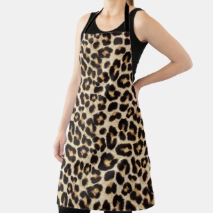 Tablier Faux Leopard Fur Motif Chat sauvage