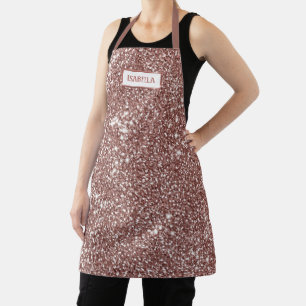 Tablier Faux Rose Parties scintillant or Texture Look & Cu