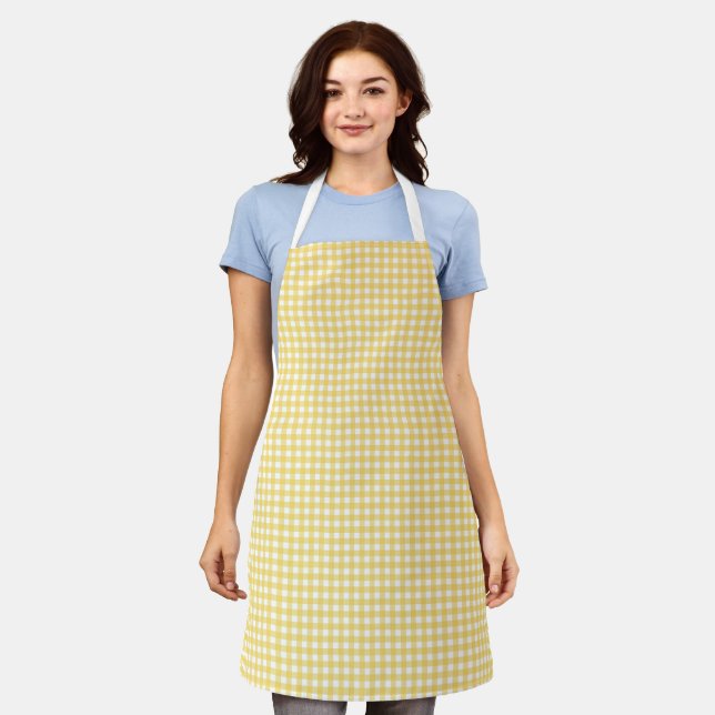 Tablier Faye & Lauren En vichy jaune (Porté)