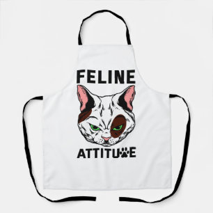 Tablier Feline Attitude Chat Mood Caractère animal de comp