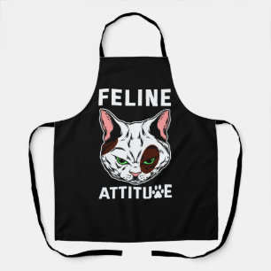 Tablier Feline Attitude Chat Mood Caractère animal de comp