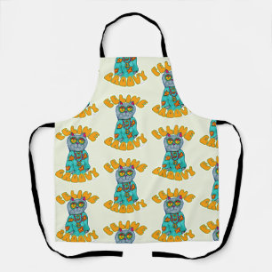 Tablier Feline Super Hippie Chat amusant Toon Art