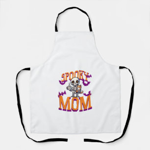 Tablier Femens Skeleton Chat et café maman éffrayante pour