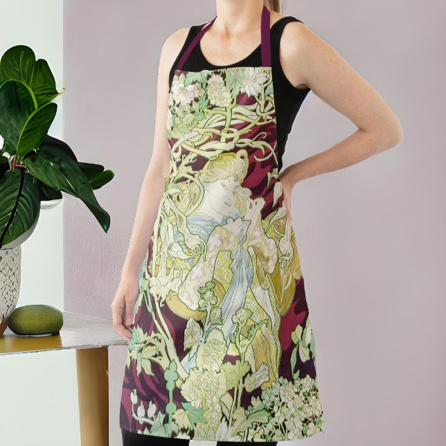 Tablier Femme à marguerite - Mucha daisy textile repro (Créateur téléchargé)