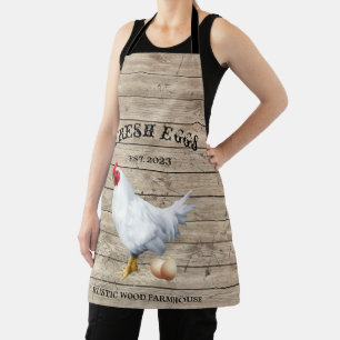Tablier Ferme de poulets Bois texture Œufs rustiques