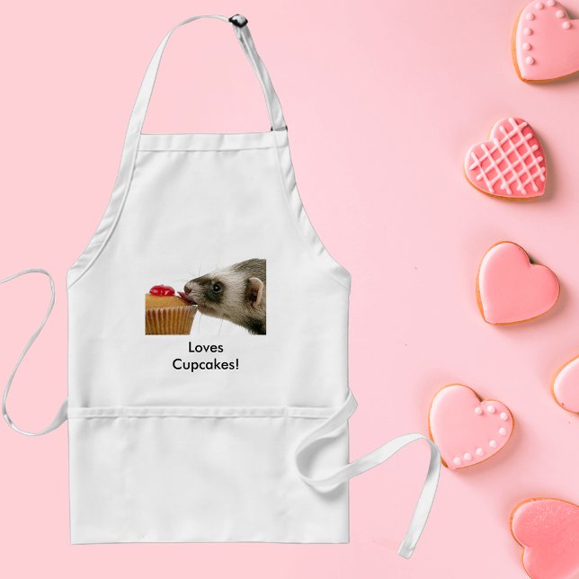 Tablier Ferrets Love Cupcakes (Ferrets Love Cupcakes Adult Apron)