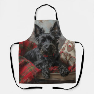 Tablier Festif de Noël écossais Terrier Dog