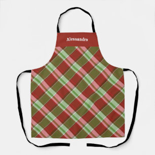 Tablier Festif Tartan Plaid Rouge Vert Noël