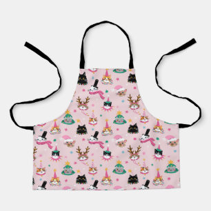 Tablier Festive Chat Faces en Motif Casquette de vacances