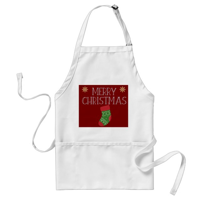 Tablier Festive Christmas Gift with Cute Green Stocking (Devant)
