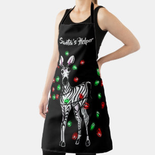 Tablier Festive Festive Zebra, feu rouge vert scintillant