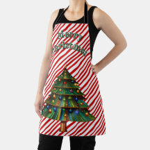 Festive Holiday Candy Cane Merry Christmas Tree