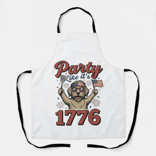 Tablier Fête de chien patriotique comme c'est 1776 Chemise