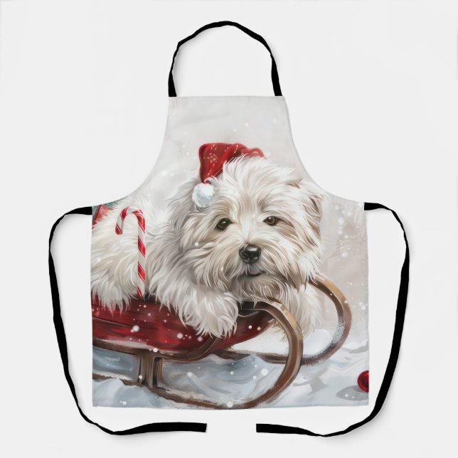 Tablier Fête de Noël de Chien de Coton De Tulear (Recto)