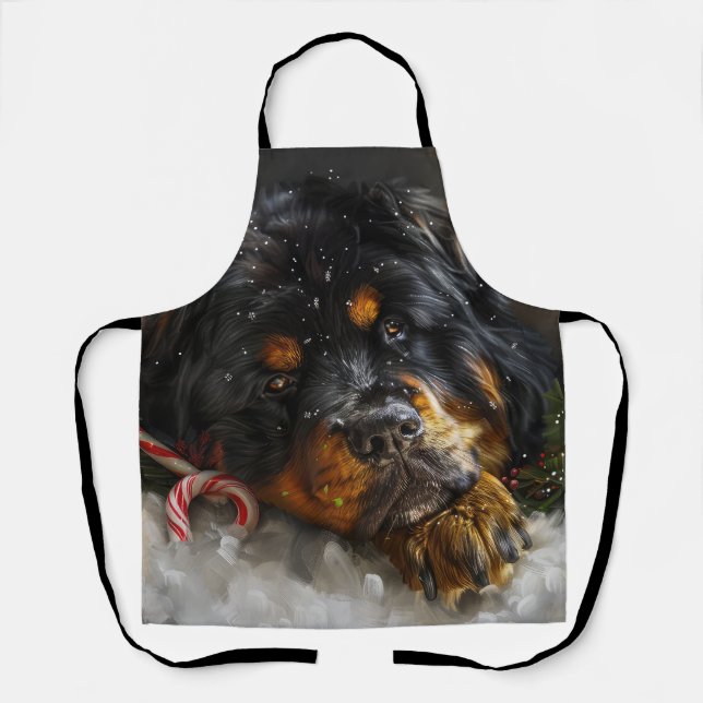 Tablier Fête de Noël du chien Mastiff Tibétain (Recto)
