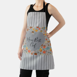 Tablier Fête des Mères, Maman Meilleur Chef, Rayures,Moder