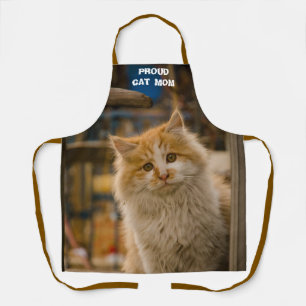 Tablier Fête des mères, photo personnalisée de chat partou