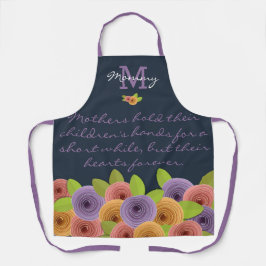 Tablier Fête des mères Unique Élégant Script Floral modern