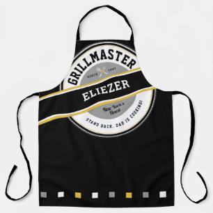 Tablier Fête des pères Papa Grill Master Apron sur Noir