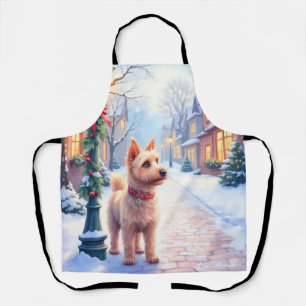 Tablier Fête du Cairn Terrier avec un Lampadaire Villageoi
