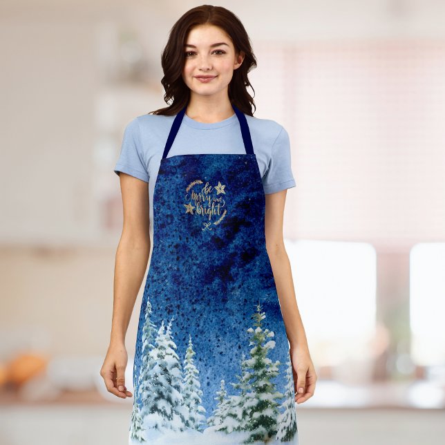 Tablier Fêtes Arbres d'hiver Noël (Holiday Baking and Cooking Apron)