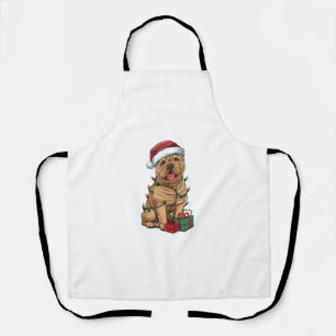 Tablier Feu de Noël Éclairage du chapeau de Noël Shar Pei