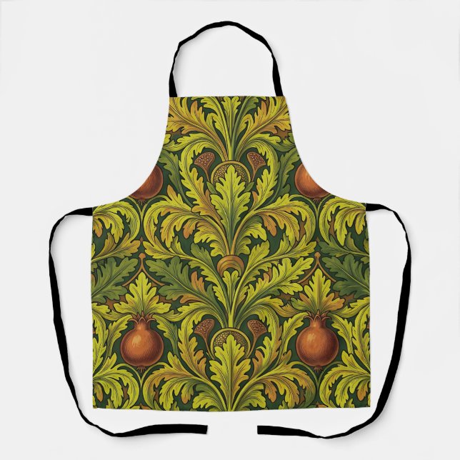 Tablier Feuillage doré Grenade Orné William Morris  (Recto)